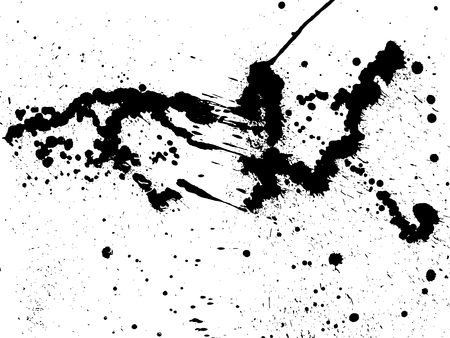 Hand-made grunge texture. Abstract ink drops background. Black and white grunge illustration. Vector watercolor artwork pattern.のイラスト素材