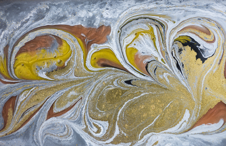 Marble abstract acrylic background. Blue marbling artwork texture. Agate ripple pattern.の写真素材