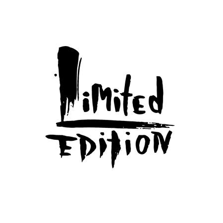 Limited edition. Ink handwritten lettering. Modern dry brush calligraphy. Typography poster design. Vector illustration.のイラスト素材