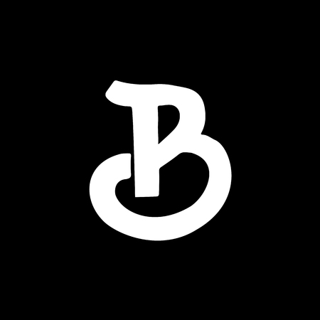 Letter B. Vintage grunge font. Label style letter. Vector illustration.のイラスト素材