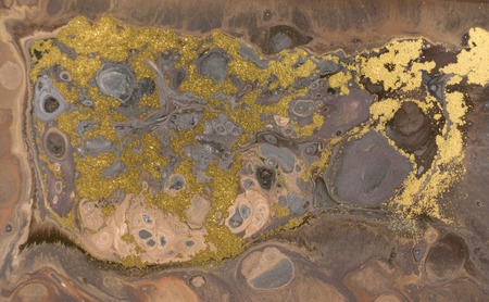Marble abstract acrylic background. Marbling artwork texture. Agate ripple pattern. Gold powder.