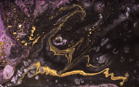 Marble abstract acrylic background. Marbling artwork texture. Agate ripple pattern. Gold powder.の写真素材