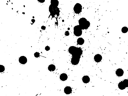Handdrawn grunge texture. Abstract ink drops background. Black and white grunge illustration. Vector watercolor artwork patternのイラスト素材