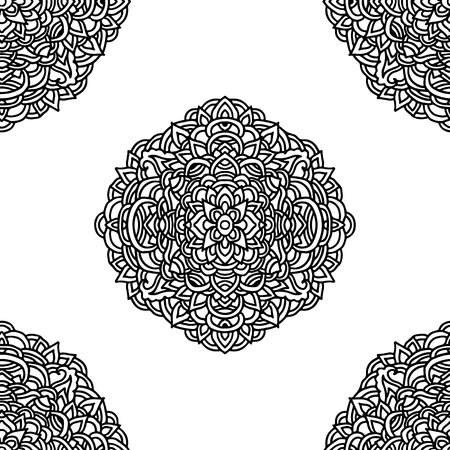 Mandala pattern. Asian seamless pattern. Vector illustrationのイラスト素材