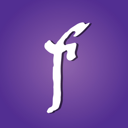 Letter f. Vintage grunge font. Gothic style letter. Vector illustration.の写真素材