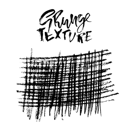 Grunge chalk distressed texture. Abstract striped grid background. Vector illustrationのイラスト素材