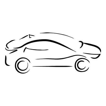 Simple sketch car. Vector illustrationのイラスト素材