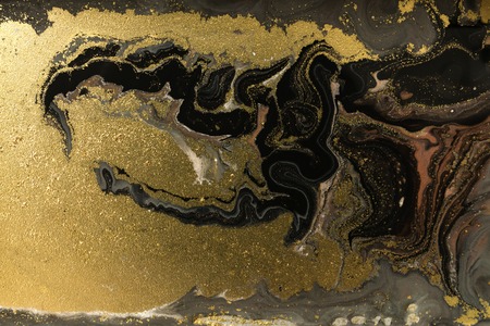 Gold marbling texture design. Golden marble pattern. Fluid art