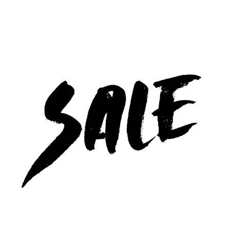 Sale handwritten lettering. Grunge dry brush inscription. Typography banner. Hand drawn calligraphy. Vector illustrationのイラスト素材