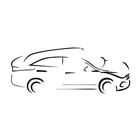 Simple sketch car. Vector illustration.の写真素材