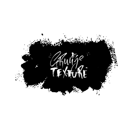 Splash stains texture banner. Black and white abstract spray frame. Vector illustrationのイラスト素材