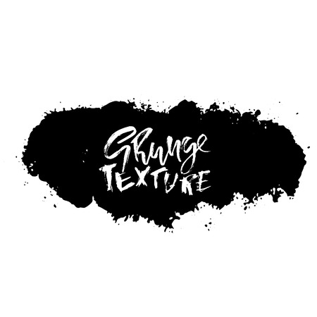 Grunge ink brush stroke Freehand black brush. Handdrawn dry brush black smears. Modern vector illustrationのイラスト素材