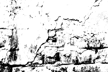 Grunge old plaster texture. Vector black and white illustrationのイラスト素材