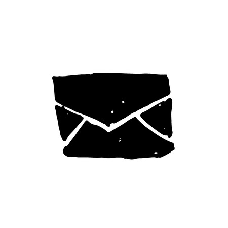 Email grunge icon. Mail dry brush vector illustration.のイラスト素材