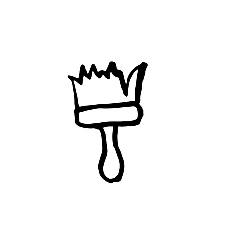 Paint brush grunge icon. Dry brush ink vectorのイラスト素材