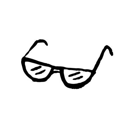 Glasses grunge icon. Vector hand drawn illustration.のイラスト素材