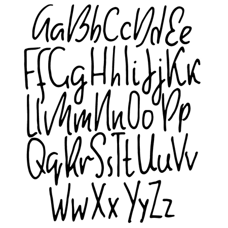 Doodle simple grunge font. Hand drawn letterss. Typography vector illustrationのイラスト素材