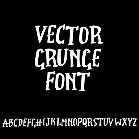 Doodle simple grunge font. Hand drawn letterss. Typography vector illustrationのイラスト素材