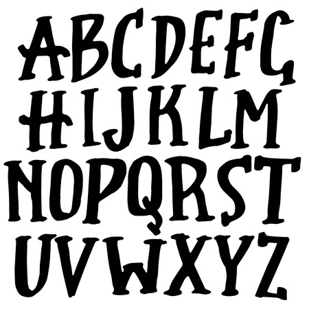 Doodle simple grunge font. Hand drawn letterss. Typography vector illustrationのイラスト素材