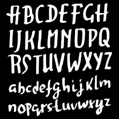 Doodle simple grunge font. Hand drawn letterss. Typography vector illustrationのイラスト素材
