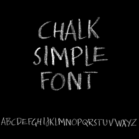 Chalk textured font. Grunge script on chalkboard. Vector calligraphy illustrationのイラスト素材