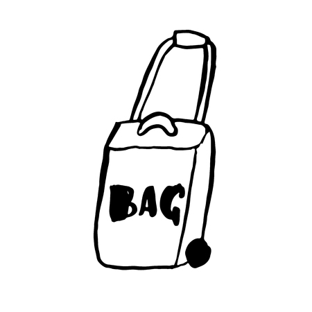 Travel bag grunge icon. Vector hand drawn illustrationのイラスト素材