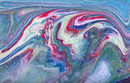 Blue gold marbling pattern. Golden marble liquid texture.