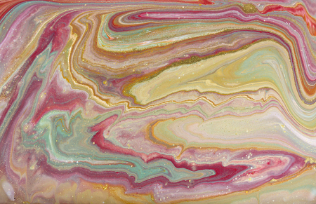 Green and red marbling pattern. Gold marble liquid texture.の写真素材