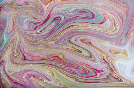 Green and red marbling pattern. Marble liquid texture.の写真素材
