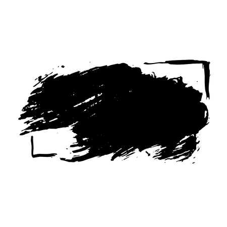 Ink vector dry brush frame. Vector illustration. Grunge hand drawn watercolor texture. Space for textのイラスト素材