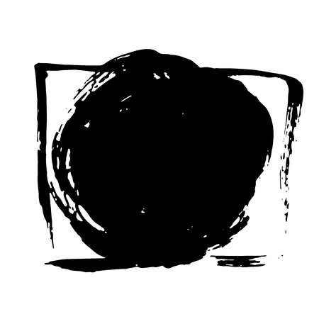 Ink vector dry brush frame. Vector illustration. Grunge hand drawn watercolor texture. Space for textのイラスト素材