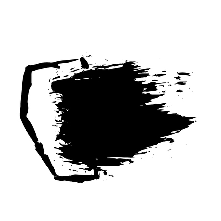 Ink vector dry brush frame. Vector illustration. Grunge hand drawn watercolor texture. Space for textのイラスト素材
