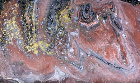 Gold, bronze and black marbling pattern. Golden marble liquid texture