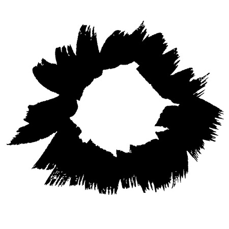 Abstract hand drawn ink dry brush frame. Vector illustration.のイラスト素材