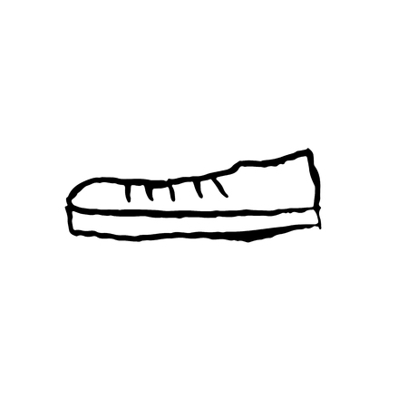 Sneakers icon. Grunge brush vector iconの写真素材