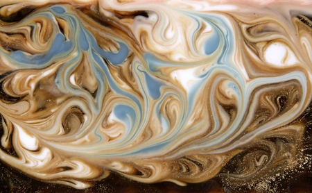 Beige and blue marbling pattern. Marble liquid textureの写真素材