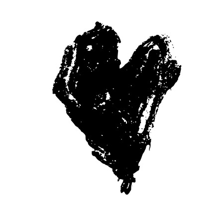 Grunge heart. Valentine day print. Vector illustrationのイラスト素材