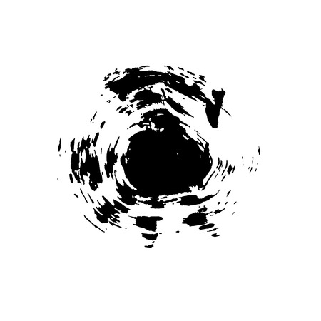 Ink vector dry brush stroke round banner. Vector illustration. Grunge textureのイラスト素材