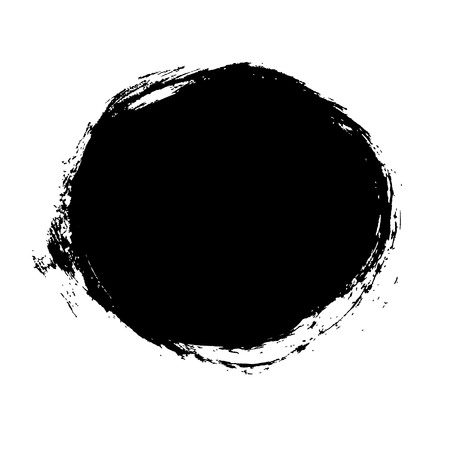 Ink vector dry brush stroke round banner. Vector illustration. Grunge textureのイラスト素材
