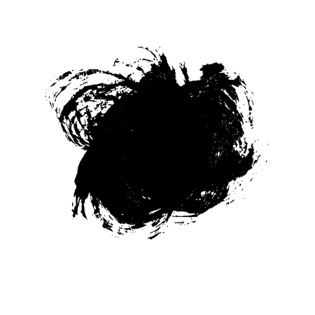 Ink vector dry brush stroke round banner. Vector illustration. Grunge textureのイラスト素材