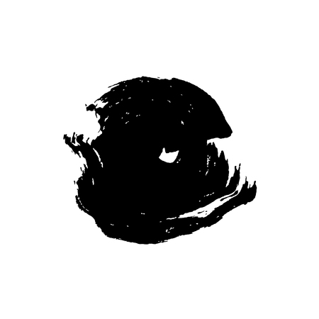 Ink vector dry brush stroke round banner. Vector illustration. Grunge textureのイラスト素材