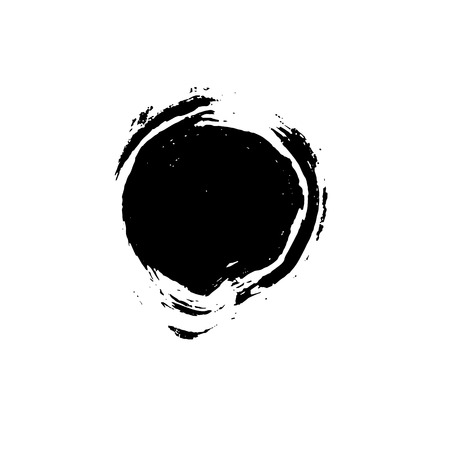 Ink Vector Dry Brush Stroke Round Banner Vector Illustration