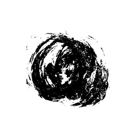 Ink vector dry brush stroke round banner. Vector illustration. Grunge textureのイラスト素材