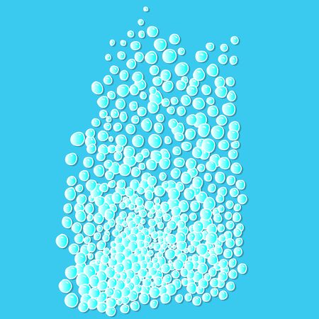 Bubbles blue texture. Foam vector sketch illustrationのイラスト素材