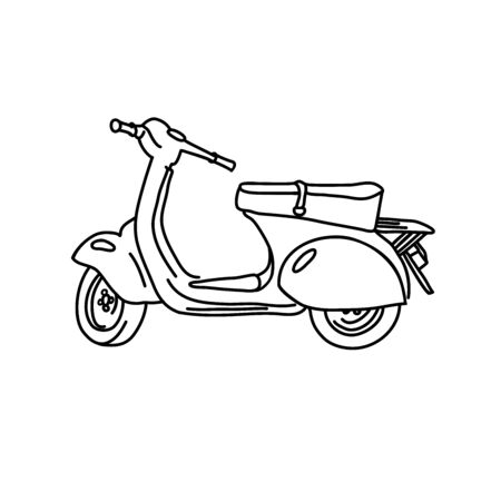 Scooter sketch. Bike print. Vector simple illustrationのイラスト素材