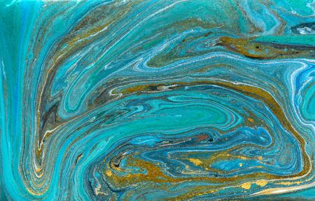 Beautiful unique turquoise acrylic marble background.の写真素材