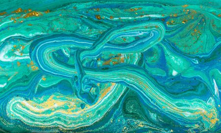 Beautiful unique turquoise acrylic marble background.の写真素材