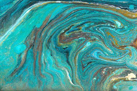 Beautiful unique turquoise acrylic marble backgroundの写真素材