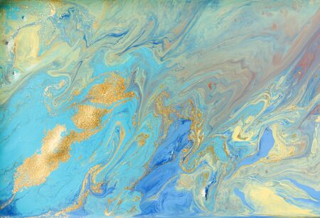 Beautiful unique turquoise acrylic marble backgroundの写真素材