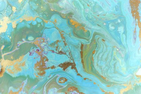 Beautiful unique turquoise acrylic marble backgroundの写真素材